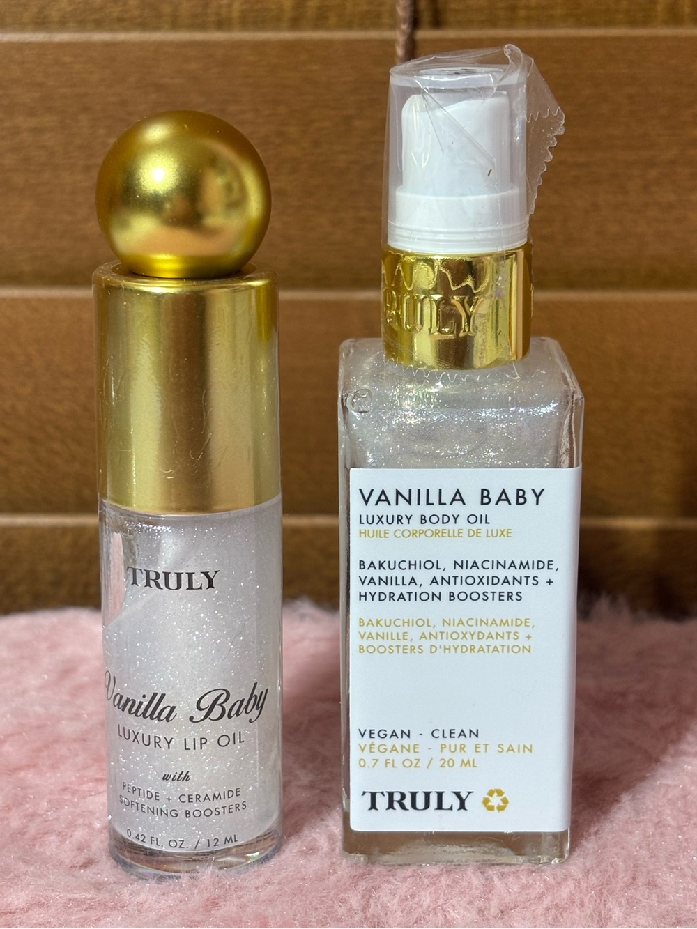 Truly Vanilla Baby Lipgloss & Body Oil Set